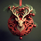 Renne élégant dans un décor de Noël chaleureux